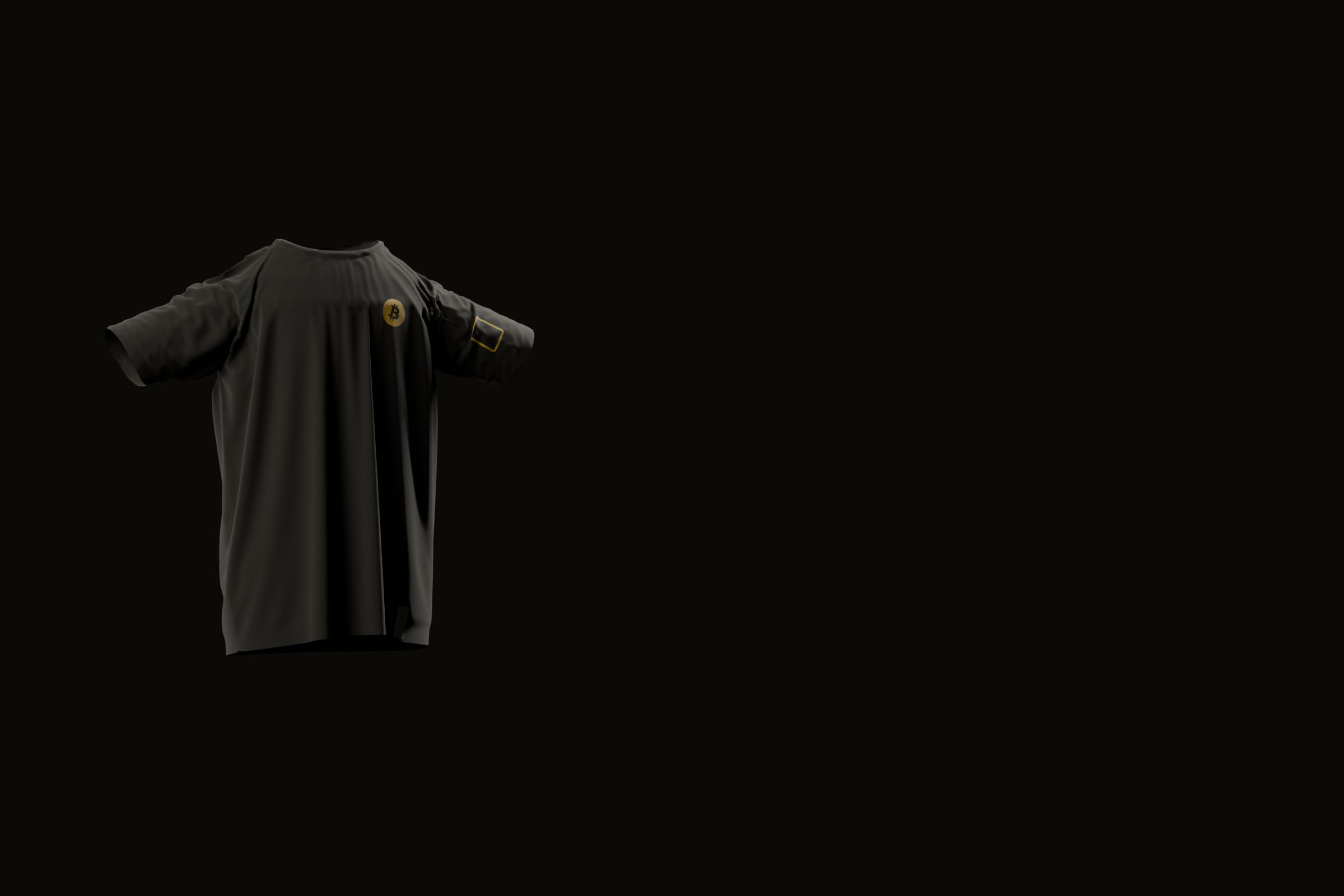 The Genesis HodlShirt on a dark marble plinth